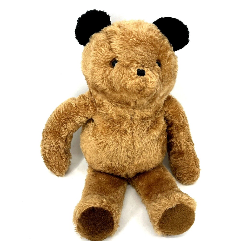 RARE Eden Brown Teddy Bear Black Ears Nose Stuffed Plush LARGE Vintage Toy 25"